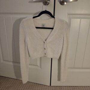 Sunday Best Cream Button-Up Cardigan Crop